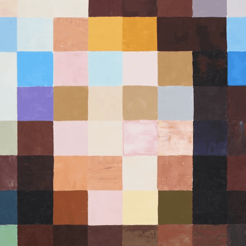 Oil on canvas pixelated painting of Mona Lisa by Gus Van Sant