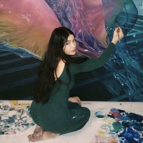 Ariana Papademetropoulos paints in her studio