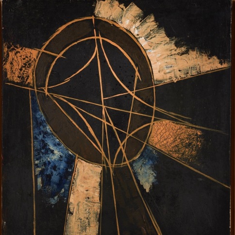 Oil on canvas painting by Man Ray, Composition, 1954