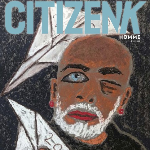 Self portrait by Francesco Clemente for Summer 2021 issue of Citizen K Homme