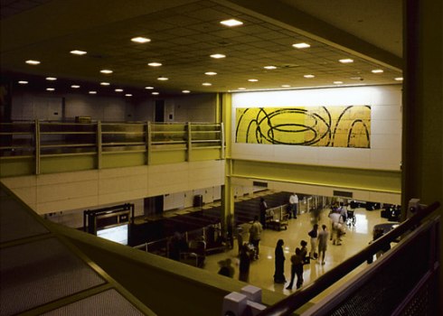 David Row &quot;Roundtrip&quot; Mural in Washington National Airport