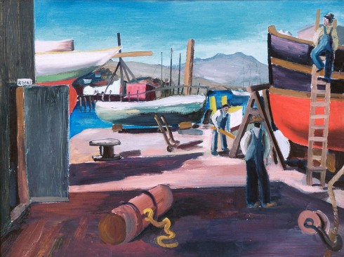 HERMAN VOLZ (1904-1990), Boatyard Sausaulito, 1935