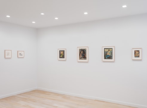 Installation view of drawings by Richard Diebenkorn