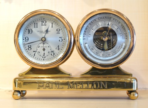 Chelsea 3 Inch &quot;Columbus&quot; Clock and Barometer owned by Paul Mellon