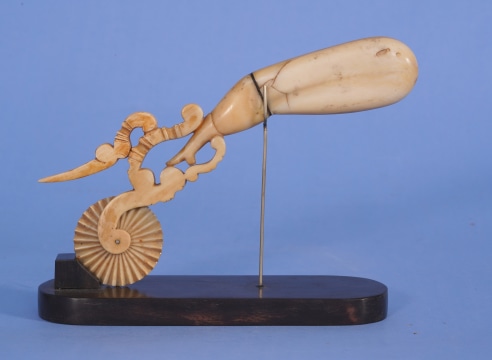 WHALE IVORY AND BALEEN PIE CRIMPER IN THE FORM OF A &quot;NAUGHTY LADIES LEG