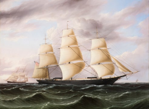 Clipper Ship &quot;Black Warrior&quot; by James E Buttersworth, American circa 1853, (29 x 35 3/4)