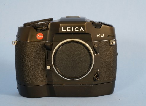 Leica Black Body R8 35 mm Film Camera Body #2416217 with Leica Moter Winder#0769B