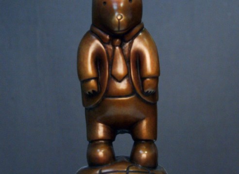Dressed up Bear on Moneybag