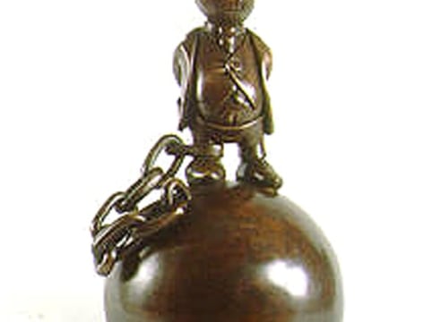 Moneybag Man with Ball and Chain