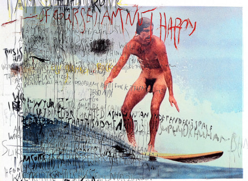 surfer drawing with text