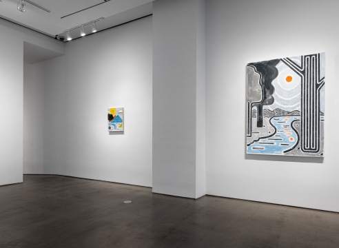installation view, Brian Scott Campbell paintings
