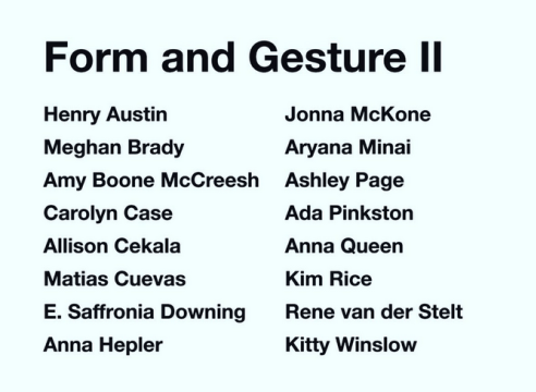 Flyer for "Form and Gesture II" Exhibition