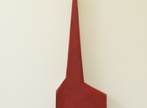 ROBERT THERRIEN, Untitled (Red Chapel), 1984 / Enamel on wood / 30 3/20 × 10 1/2 × 3 1/4 in (76.6 × 26.7 × 8.3 cm)