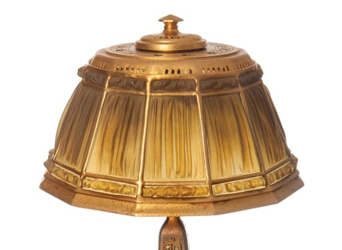 Abalone Linenfold Desk Lamp