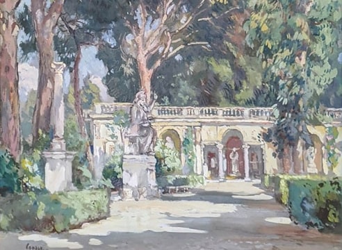 COLIN CAMPBELL COOPER (1856-1937), Garden of Villa Medici, Rome, 