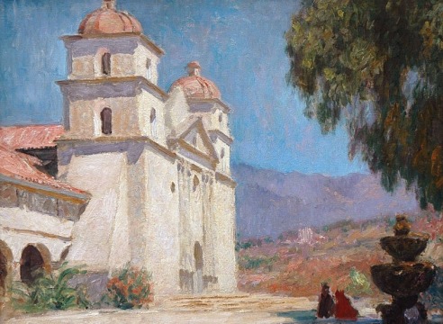 EDWARD POTTHAST (1857-1927), Santa Barbara Mission, 1905