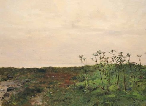 LOCKWOOD DE FOREST (1850-1932), Summer Bloom On Hill Overlooking the Sea, July 6, 1904