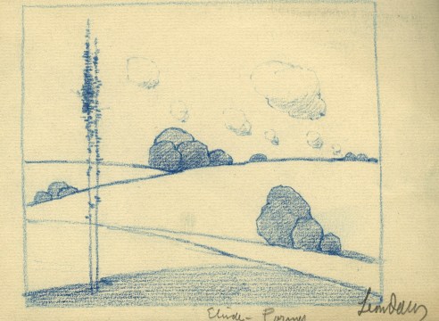 LEON DABO (1864-1960) , Etude - Tree, Rock, and Cloud Forms, c. 1900