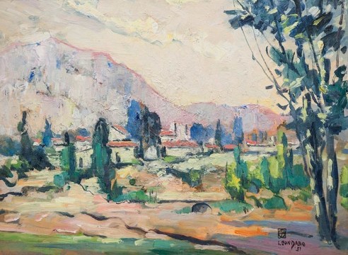 LEON DABO (1864-1960) , Etude - Aix en Provence, 1951