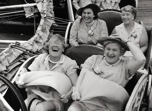 GRACE ROBERTSON (1930-2021), On the Caterpillar, Women's Pub Outing, Clapham, 1956