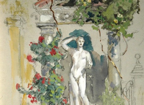 COLIN CAMPBELL COOPER (1856-1937), Sculpture in the Garden, 