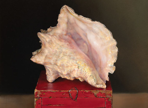 PAMELA CARROLL , Conch Shell on Red Box, 2025