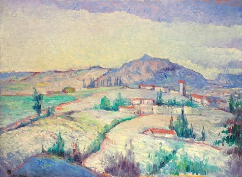 LEON DABO (1864-1960), Untitled (Red Roofed Farm Village), c. 1954 for LEON DABO: En France Encore