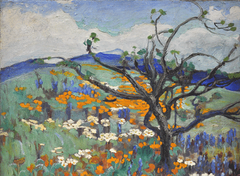 NELL BROOKER MAYHEW (1876-1940), Lone Tree and Poppies, c. 1915