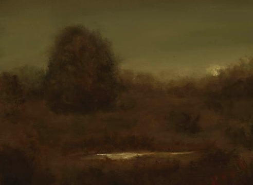 CHRIS PETERS , Moonrise Through the Trees, 2017