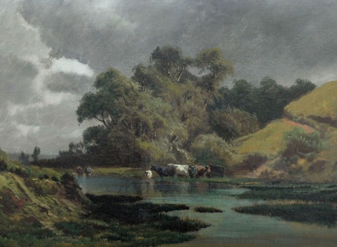 Ransome Holdredge (1836-1899), Landscape with Cows, 1885
