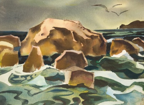 MILFORD ZORNES (1908-2008), Mukunookiki Rock, 1977