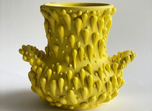 PHILIP KUPFERSCHMIDT , Yellow Handled Vase with Upward Gloops, 2024