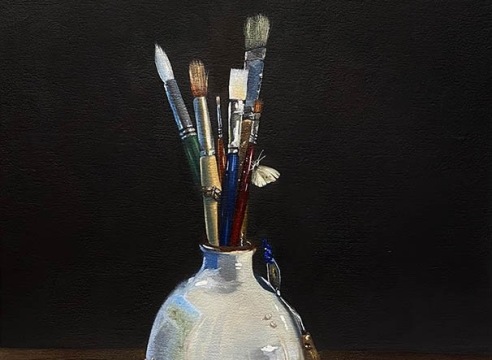 ALYSSA BECCUE , Brushes in a Vase, 2022