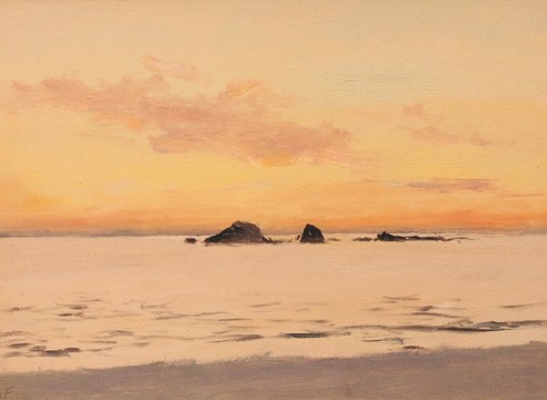 LOCKWOOD DE FOREST (1850-1932), Winter Sunset Afterglow, Stillwater Cove (Monterey) , Dec. 9, 1917