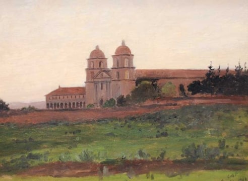 LOCKWOOD DE FOREST (1850-1932), Mission Santa Barbara (Front View), March 21, 1903