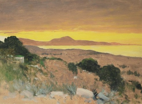 LOCKWOOD DE FOREST (1850-1932), Vibrant Sunrise Over The Rincon, Santa Barbara, ND