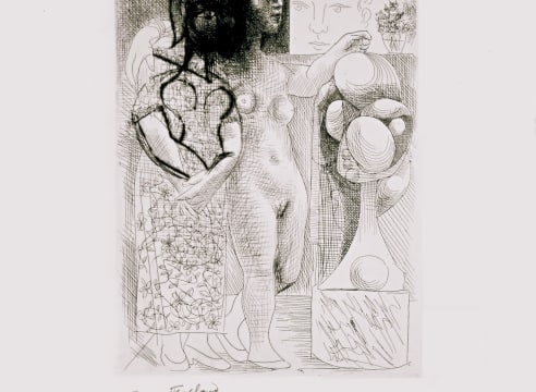 Muse montrant à Marie-Thérèse pensive son Portrait sculpté