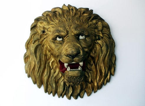 Circus Tableau Lion's Head 38&quot; Diameter Attributed to Samuel Robb circa 1880