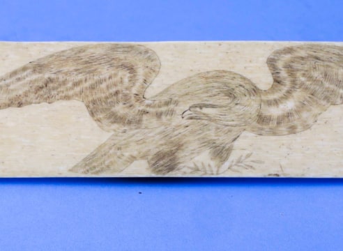 Scrimshaw Whale Bone Busk, American, circa third quarter 19th century