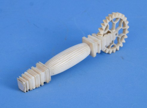 American Finely Carved Fluted Whale Ivory Pie Crimper Mid 19th Century