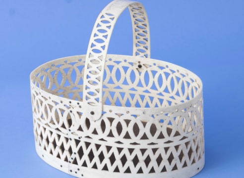 Nantucket Carved and Pierced Whalebone Ditty Basket, American, circa 1850
