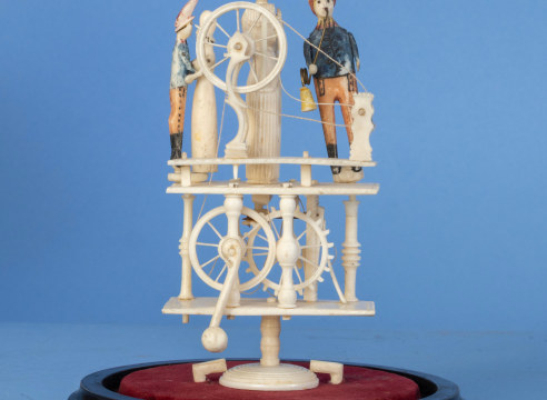 Napoleonic Prisoner-of-war bone spinning Jenny with Polychrome Figures