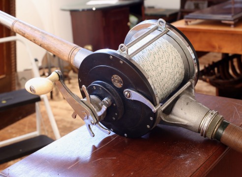 Huge &quot;Ocean City&quot; 16/0 No. 616 Deep Sea Reel and Contiguous Rod