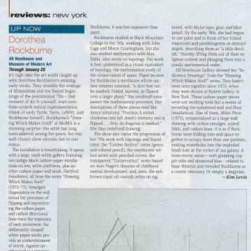ArtNews Review: Dorothea Rockburne / Jill Newhouse Gallery and Museum of Modern Art, December 2013