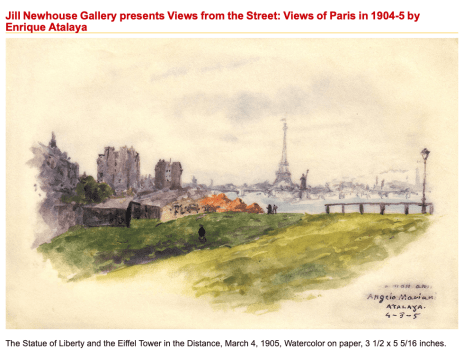 Artdaily: Jill Newhouse Gallery presents Views of Paris in 1904-5 by Enrique Atalaya