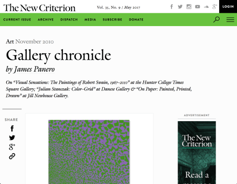 Review in The New Criterion: November 2010 Gallery Chronicle, November 2010