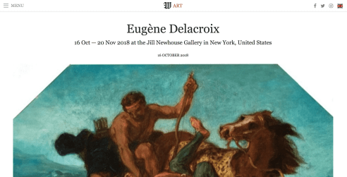 Review on Wall Street International Magazine: Eugène Delacroix at Jill Newhouse Gallery, October 2018