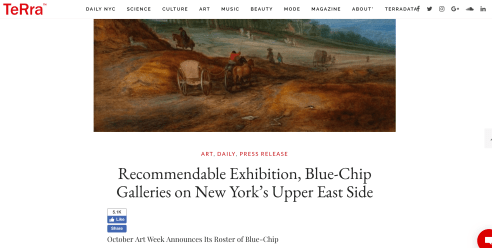 Review on Terra: Recommendable Exhibition, Blue-Chip Galleries on New York’s Upper East Side, October 2018