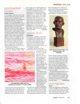 Review in ArtNews: Auguste Rodin at Jill Newhouse, July 2011