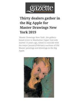 Review in Antiques Trade Gazette: Thirty dealers gather in the Big Apple for Master Drawings New York, January 2019